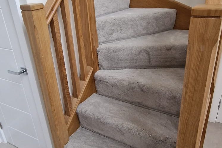 View of Saxony Carpet fitted to Stairs and winders