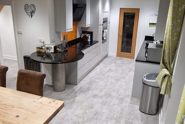 LVT Tiles fitted to kitchen Dining Room